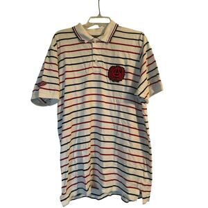 GUC Stall & Dean Men's Polo Style Shirt Stripe Collar Short Sleeve Size 2XL